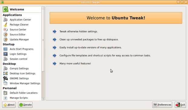 Ubuntu Tweak app