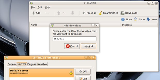 LottaNZB Usenet client on Ubuntu