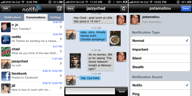 User Messaging in Notifo for iPhone