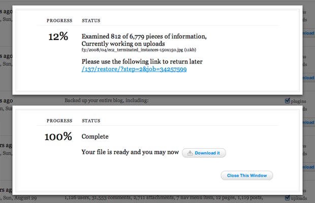 VaultPress Backup Download