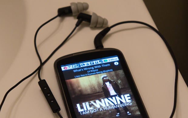 etymotic hf3 and HTC Nexus One running Pandora