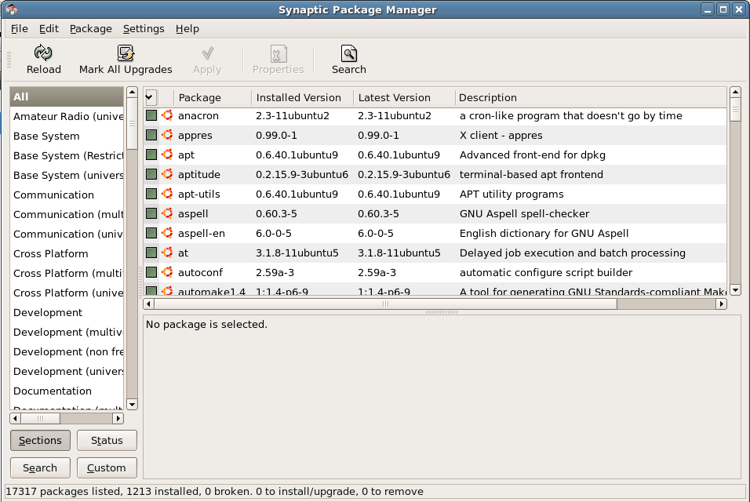 Synaptic Package Manager