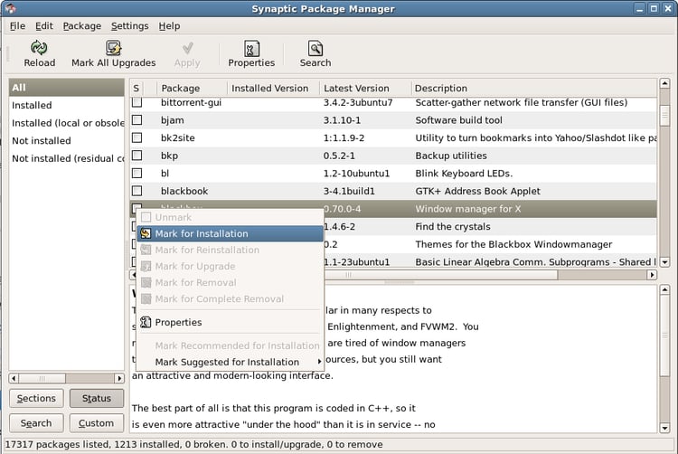 Synaptic Package Manager