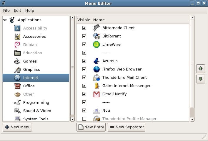 Menu Editor