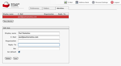 Roundcube webmail настройка outlook