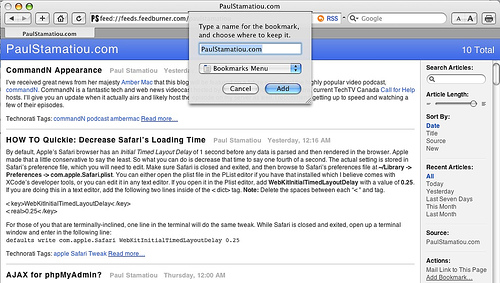 rss in safari