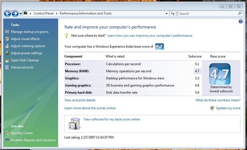 Vista Performance