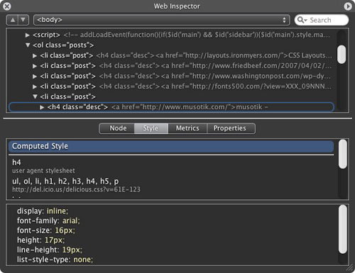 WebKit Web Inspector