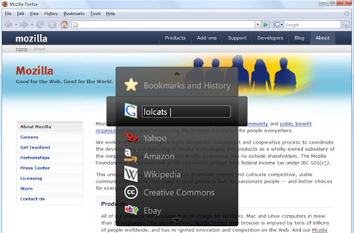 Mozilla Labs Firefox GKUI mockup