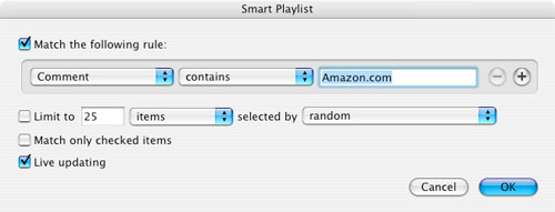 iTunes Smart Playlist - Amazon MP3