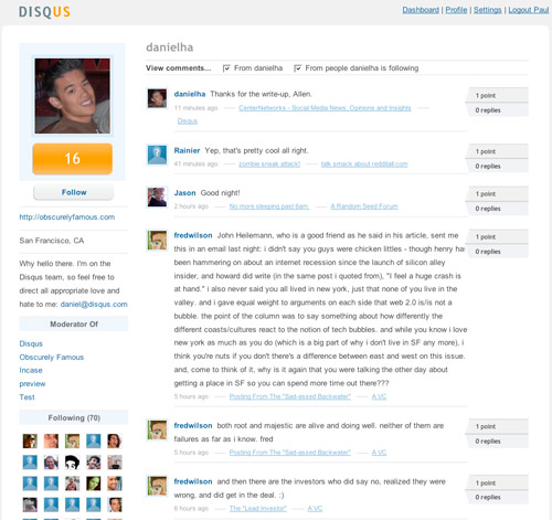 Disqus Profiles