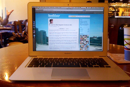 MacBook Air at Cosi Restaurant in Washington, D.C. Dupont Circle