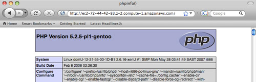 EC2 Instance loaded in Firefox