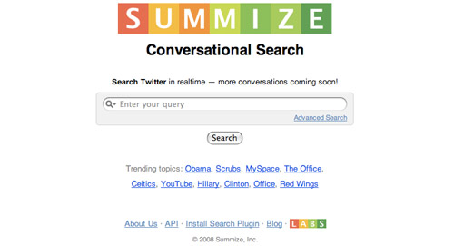 Summize Homepage