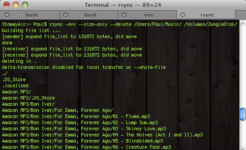 Rsync backup music jungledisk