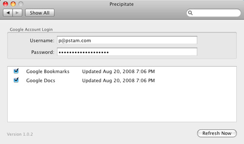 OS X Precipitate Settings