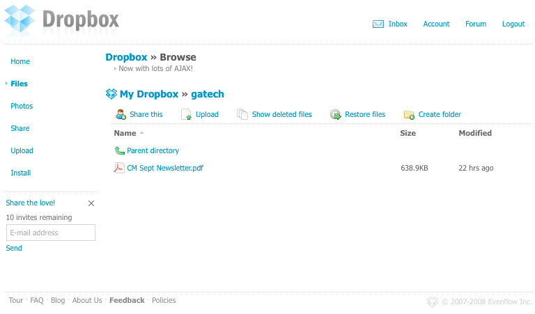 dropbox amazon web services