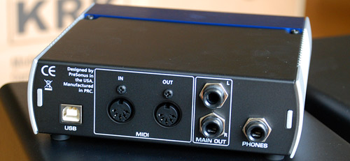 Rear of PreSonus Audiobox USB