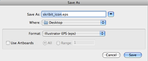 Save icon as Illustrator EPS