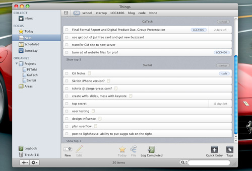 Things to-do list and organization app for OS X