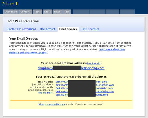 Highrise Email Dropbox