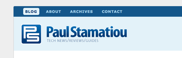 PaulStamatiou.com Redesign, header