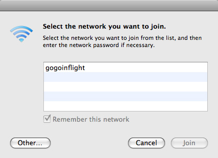 Connect to gogoinflight wi-fi access point in the air