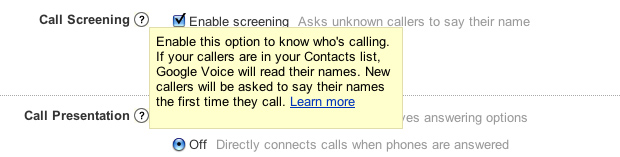 Google Voice Call Screening