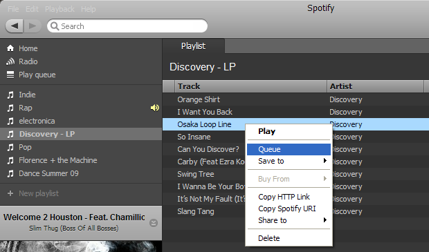 Spotify PC Client - Queues