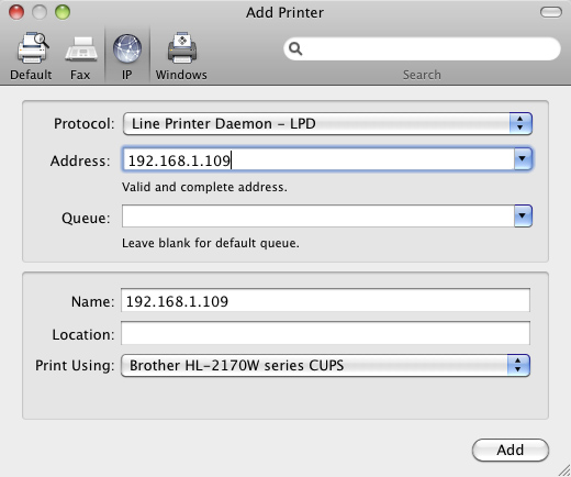 hl-2170w management utility for mac os