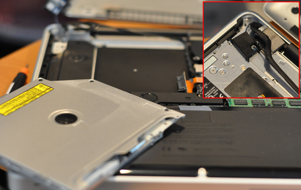 Removing the optical drive from MacBook Pro