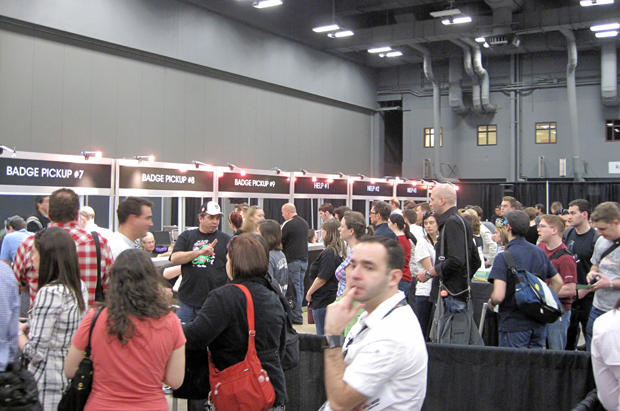 SXSW badge lines at Austin Convention Center