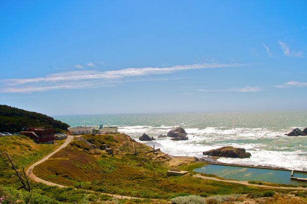 Ocean Beach in San Francisco near Cliff House and Sutro Baths