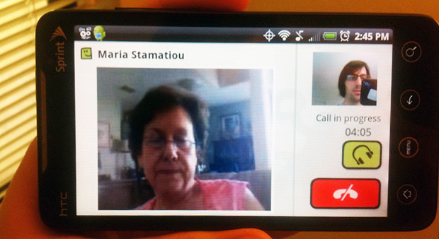 Skype video chat on the HTC EVO 4G with the Fring app