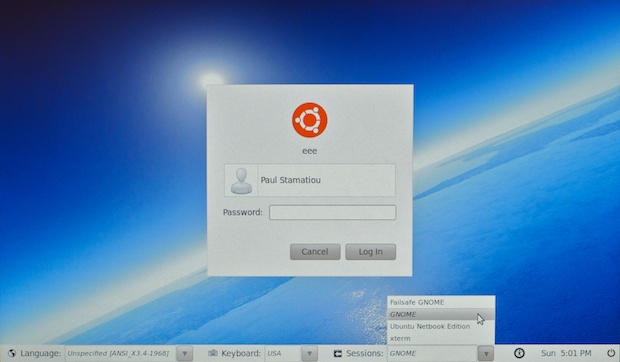 Logging into Ubuntu 10.04 with Gnome