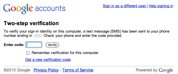 Google Apps Two-Step Verification