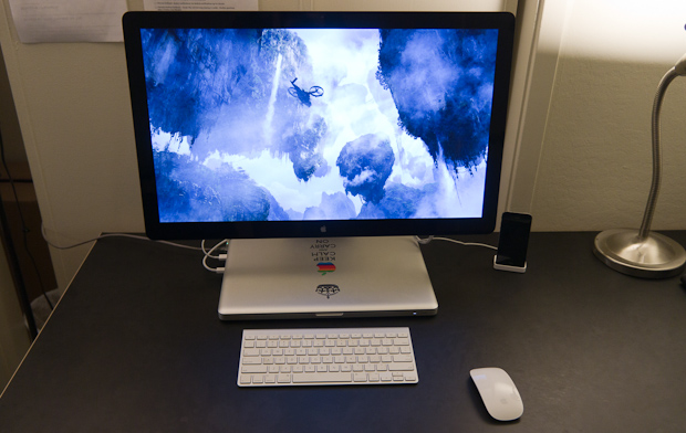 Apple 27-inch Cinema Display + MacBook Pro setup