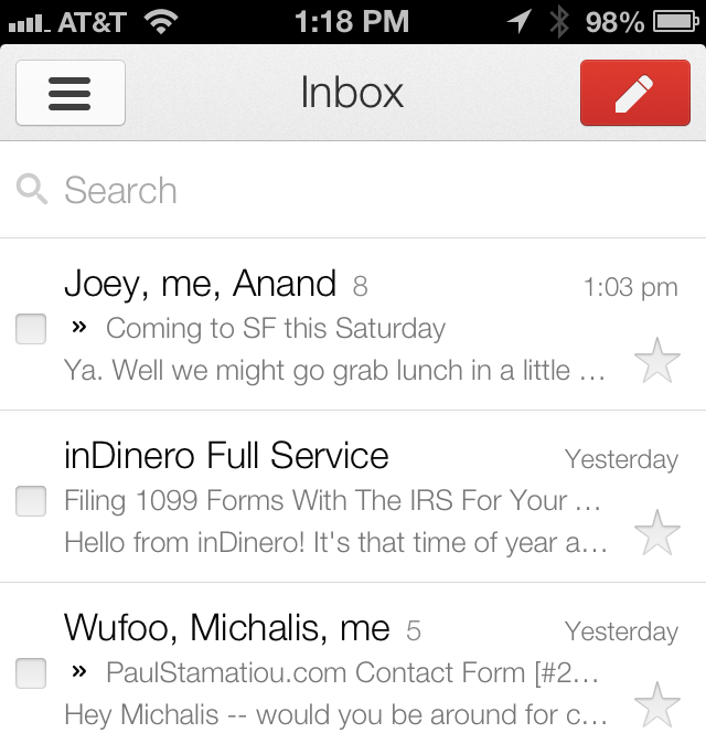 Gmail iphone app