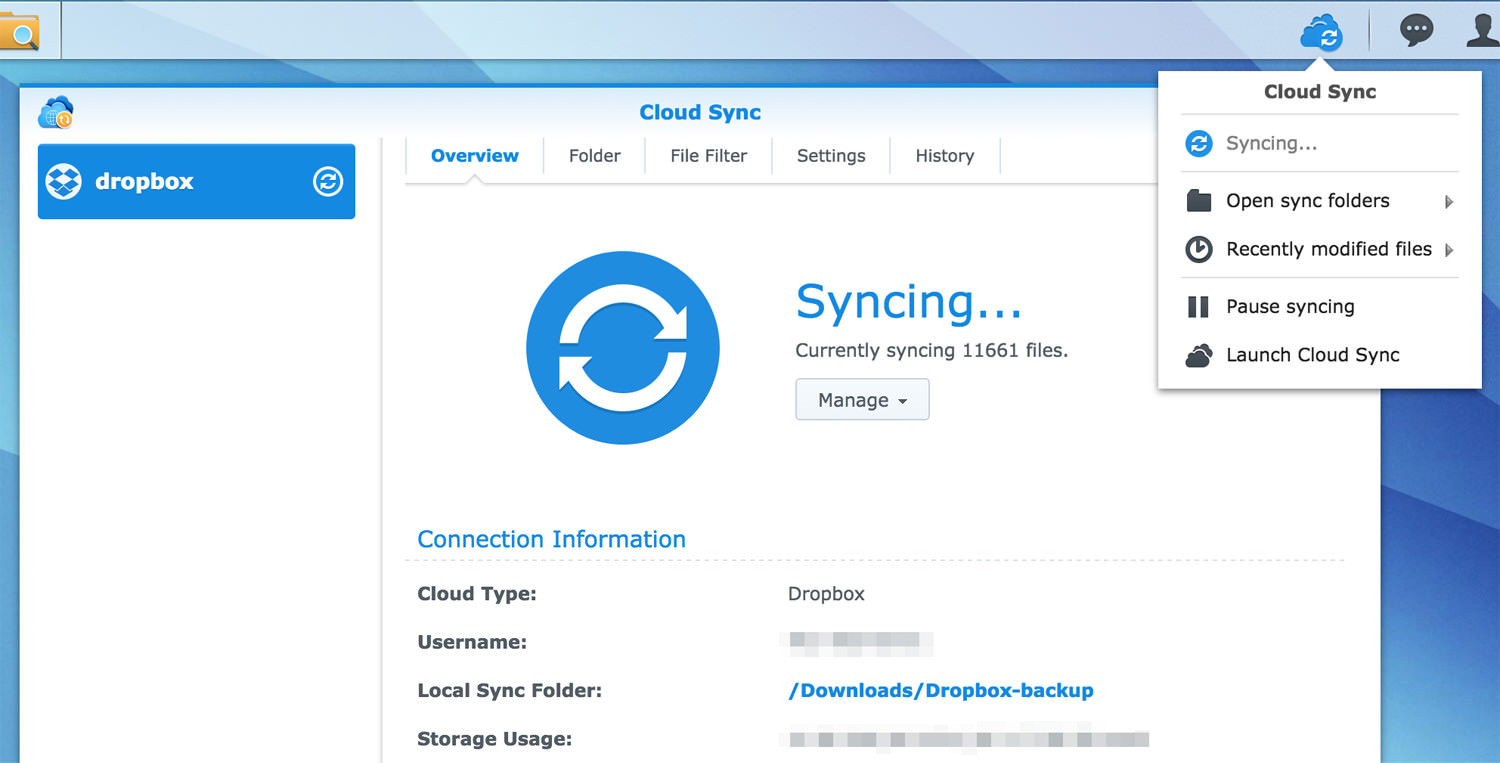 pcloud synology cloud sync