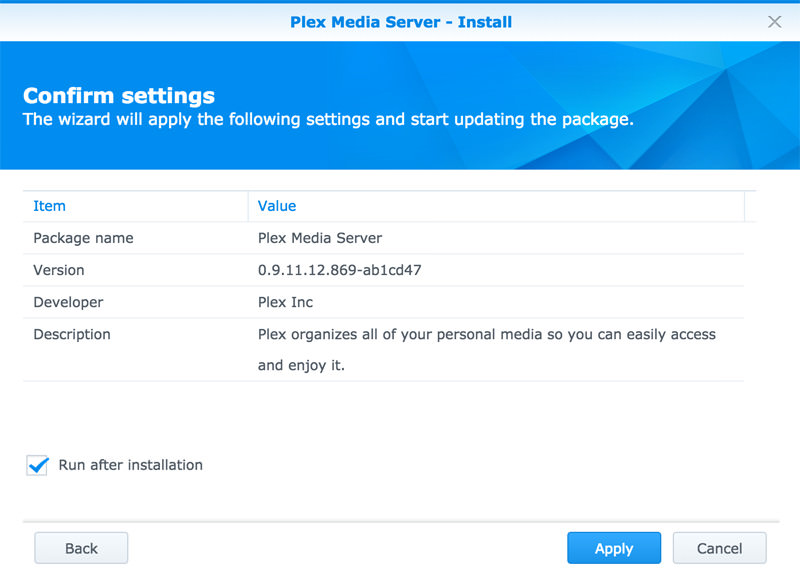 plex media server setup wizard access