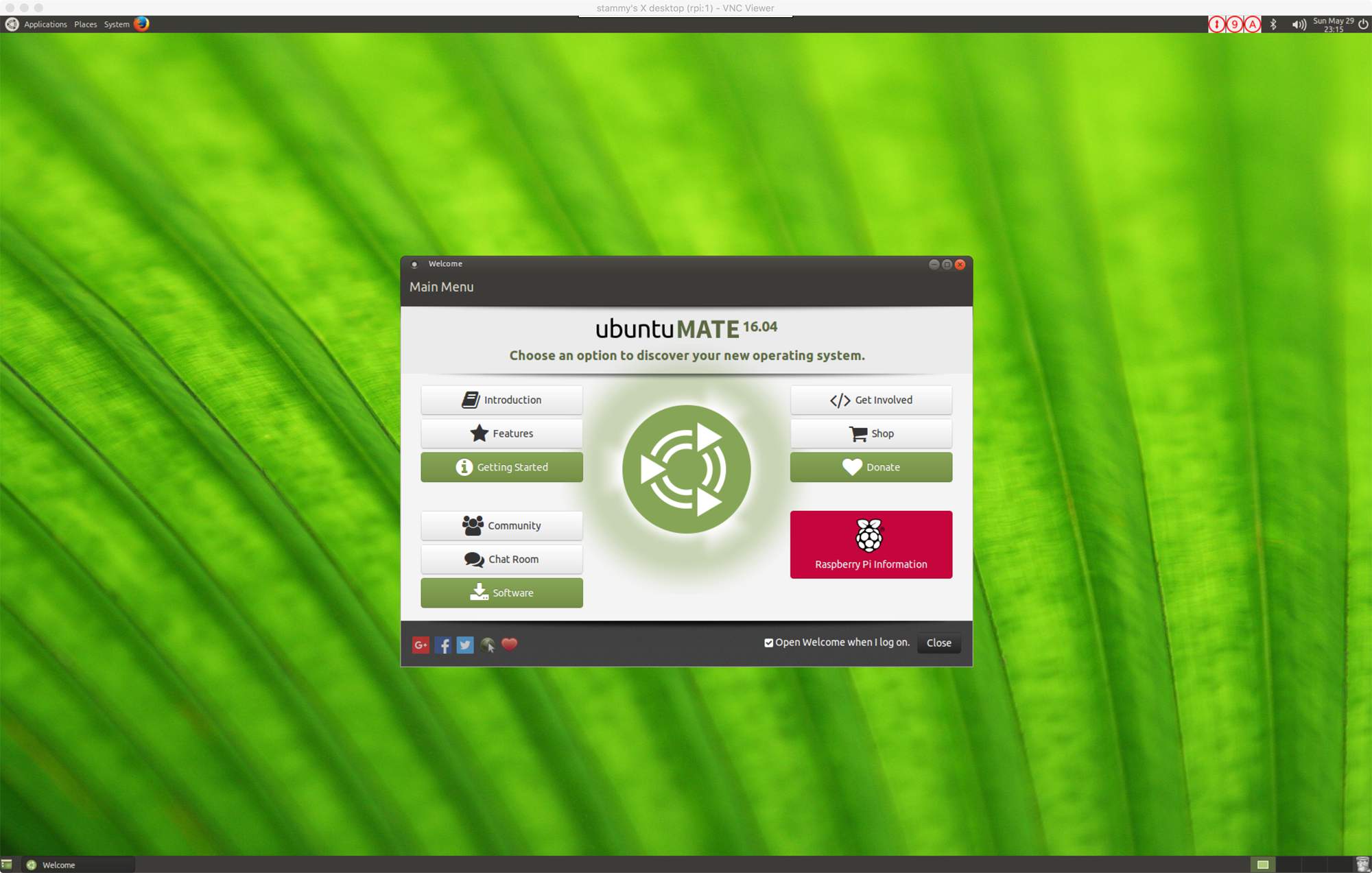 Ubuntu MATE via realVNC Viewer Mac