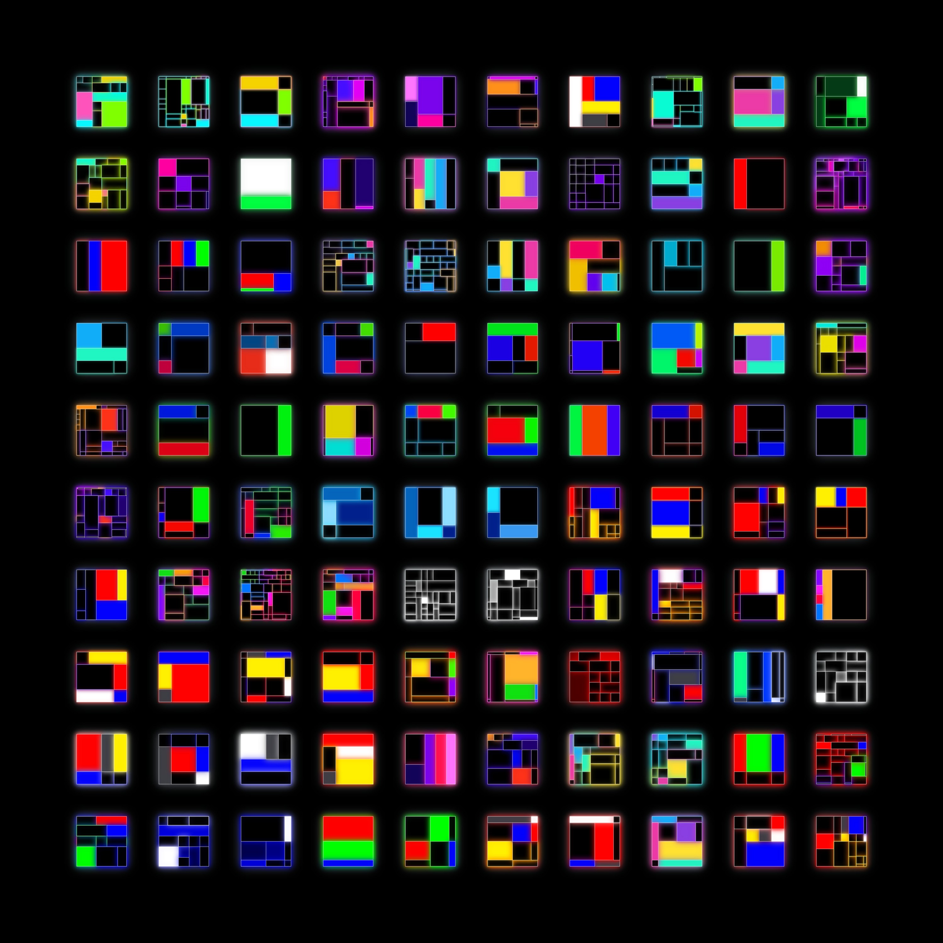 All 100 Crypo Mondrian //DARK NFTs